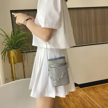 

Bag WOMEN'S Bag Korean-style Fashion Diamond Set Shoulder Small Bag 2020 New Style bi tong bao Cool Chain Shoulder Bag