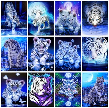 

Evershine Full Square Diamond Painting Tiger Animal Diamond Embroidery Cross Stitch Mosaic Rhinestone Pictures Home Decor