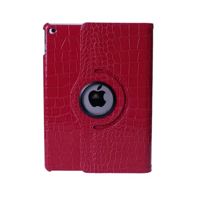 Rose Red Чехол-накладка для apple iPad Air 2 iPad6, вращающийся на 360 градусов, Стильный флип-чехол из полиуретановой кожи для планшета, защитный чехол+ ручка - Цвет: Rose Red
