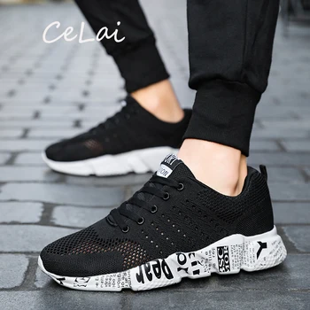 

CeLai 2019 Summer White Black Fly Weave Sneakers Male Big Size lightweight Casual Shoes Men Fashion Handmade Buty Meskie A-036