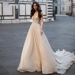 White Luxury Wedding Dress Long Sleeve Lace Ball Gown O-neck 3D Flower Bridal Dresses Court Train Custom Made Wedding Gown
