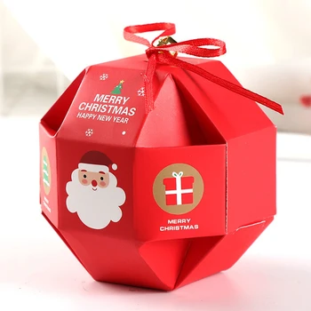 

10pcs Cookie Birthday Candy Box Party Favor Santa Claus Wedding Packaging Bag Christmas Gift For Cupcake Kids Holiday Present