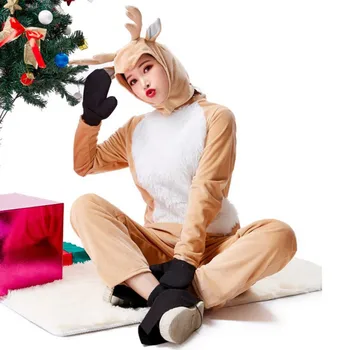 

X Cosplay Costume Christmas Cute Khaki Deer Animal Costume Christmas Elk Export To Japan Stage Party Costumes Prop