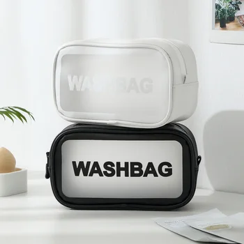 

INS-Style Transparent Cosmetic Bag Business Trip Travel Waterproof Portable Wash Bag Skincare Rectangular Carry-on Sundry Bag