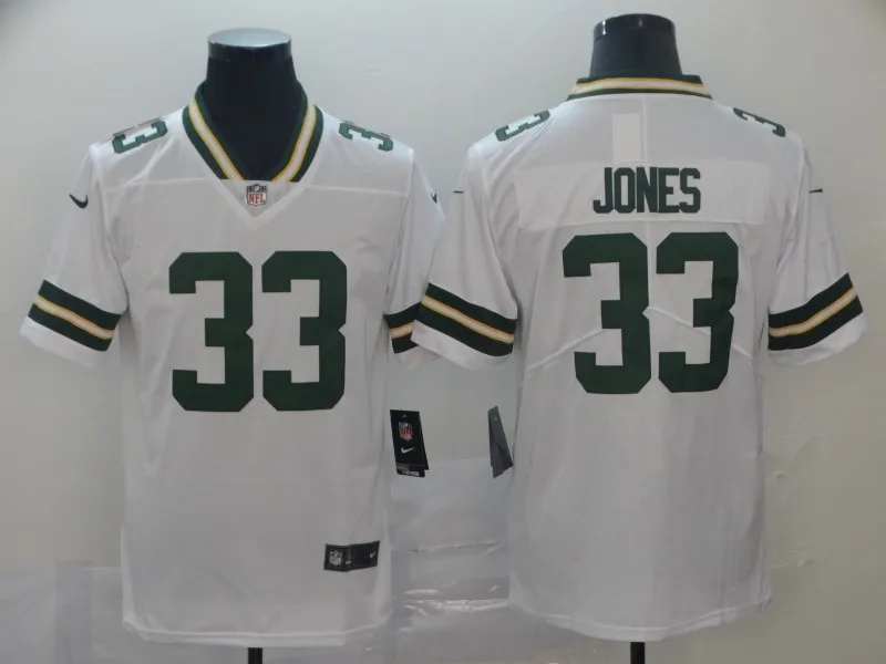 AS PICTURE Мужская футболка Green Bay#33 Packers Aaron Jones - Цвет: AS PICTURE