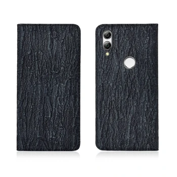 

Luxury Bark Pattern Genuine Leather Magnetic Flip Phone Case For Huawei Enjoy Max/Enjoy 9/Enjoy 9 Plus Phone Cover Card Slot