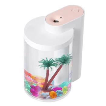 

USB Ultrasonic Humidifier Mini Aroma Diffuser LED Night Light Aromatherapy Mist Maker Creative Humidifie for Home(Pink)