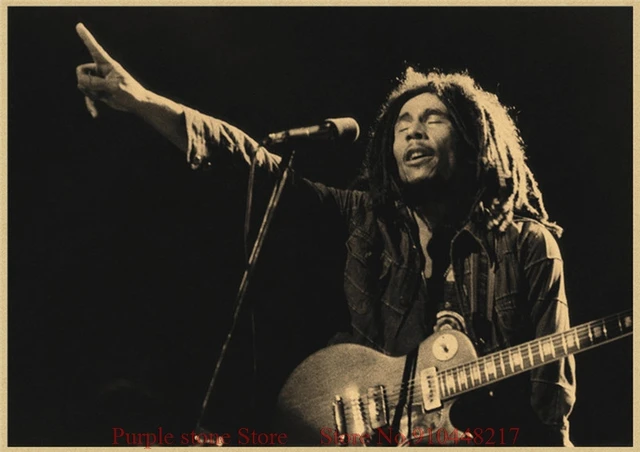 Bob Marley Poster Retro Nostalgic Reggae National Music Rock Poster Kraft  Bar Cafe Home Decor Wall Sticker