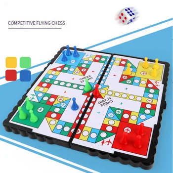 

Mini Magnetic Foldable Chess Crawling Mat Travel Magnetic Pegs Board Game Portable Board Game Flight Game 21*21*2cm