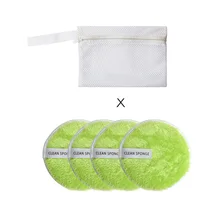 Очищающая пудра пуховка Тональная основа для снятия макияжа с сумкой для хранения круглая губка ленивая мягкая смесь хлопка Двусторонняя моющаяся для лица