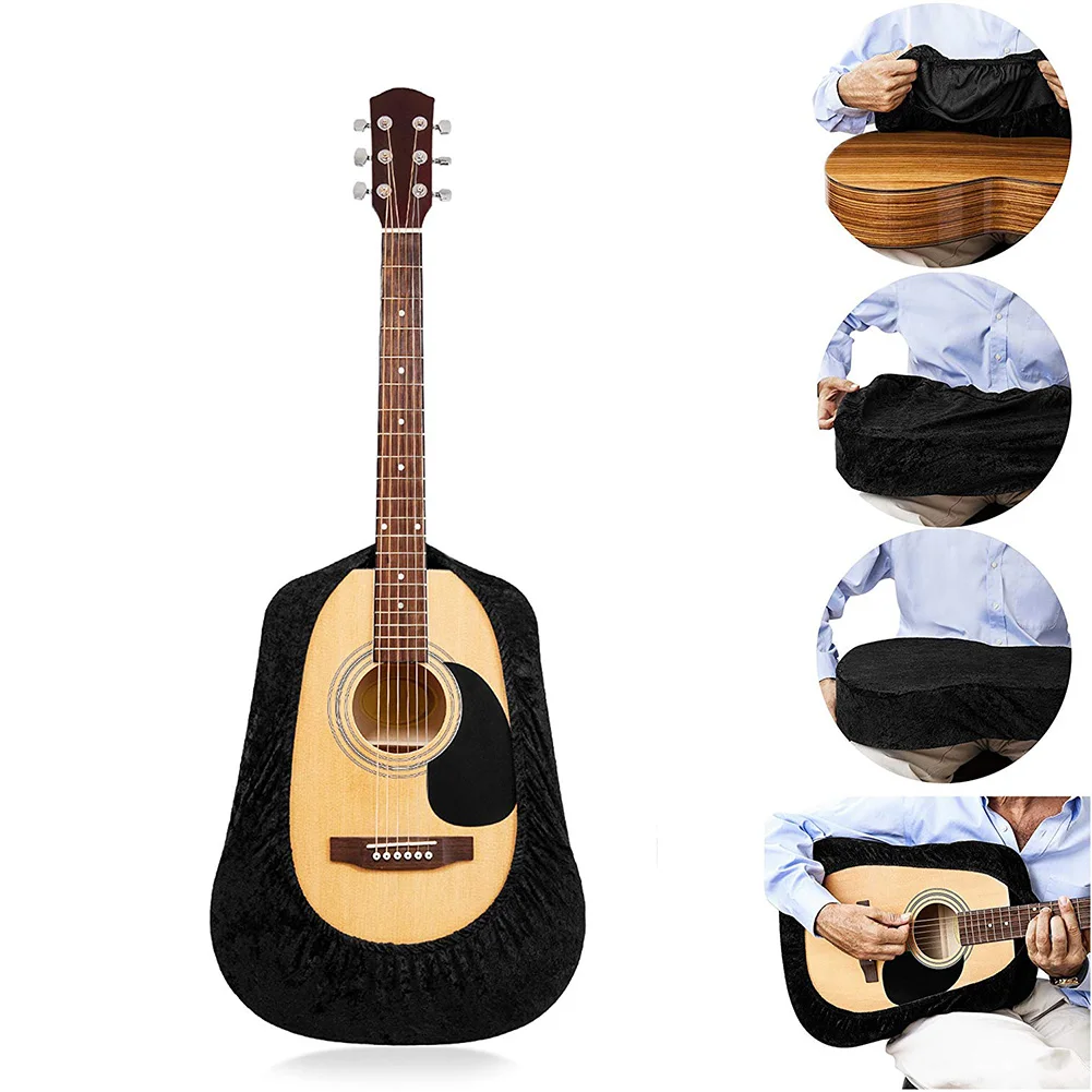 Чехол для гитары, бархатная Защитная сумка для гитары, защитный рукав для акустической классической дуги фламенко, верхняя часть и изогнутые гитары черного цвета