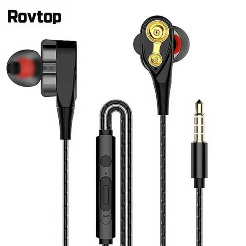 Проводные наушники Rovtop с высоким басом и двойным приводом стереонаушники