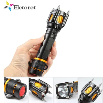 

2000LM LED Security Tactical Police LED Flashlight Self Defense Multifunction Outdoor Survival Torch Cree XML T6 Torchlight