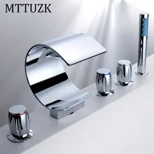 Латунный… от mttuzk многоходовой клапан для кран для ванны/душа смесительная Ванна регулирующий клапан крана Разделение пять отверстий ванна смесители типа водопад