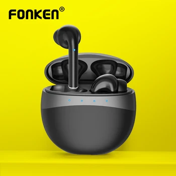 

FONKEN TWS Wireless Earphones 5.0 Bluetooth Earbuds Stereo In Ear Earpiece For Cell Phone Handsfree Mic With Charging Box