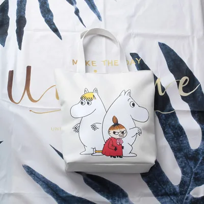 2 Moomin Muumi Новая модная сумка мультяшная белая тканевая сумка легкая Милая печать 41 см* 30 см* 10 см Холщовая Сумка Сумочка muumi ручная сумка - Цвет: 2