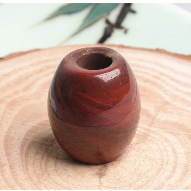 NATURAL RED JASPER 2 шт./лот бусины с большим отверстием натуральный драгоценный камень для самостоятельного изготовления ювелирных изделий Браслеты и ожерелья - Цвет: NATURAL RED JASPER