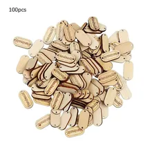 100 шт натуральные деревянные цветные бирки ручной работы, деревянные украшения в форме, украшения с 2 отверстиями, деревянные бирки для шитья, новые