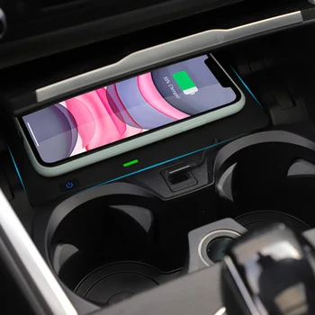 شراءشحن لاسلكي للسيارة BMW G20 2019-2020 درج تخزين لوحة القيادة في السيارة وحدة التحكم المركزية حامل هاتف ذكي للشحن آيفون