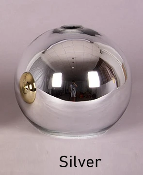 Обновленный подвесной светильник с зеркальным шаром, медный, золотой, серебряный, лофт, кухонный остров, обеденный стол, стеклянный шар, Подвесная лампа - Цвет корпуса: Silver Color Glass