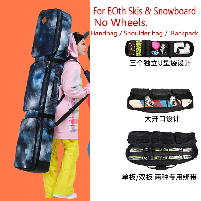 Bolsa para Snowboard de 147- 164CM, bolso para esquís de doble uso con asa,  correa para