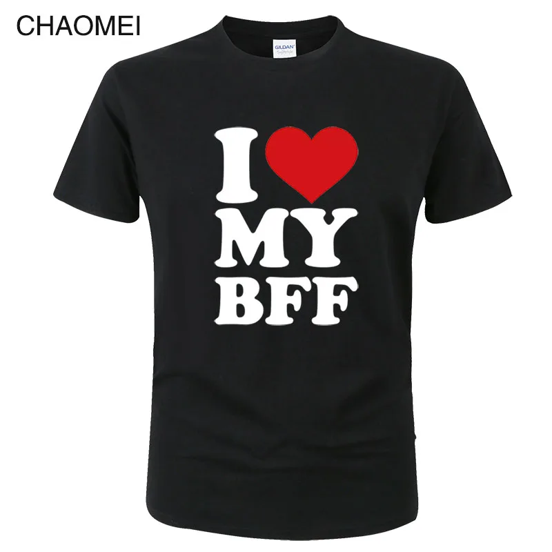 Мужская футболка премиум класса с принтом I love my best Friend forever bff мужские Модные