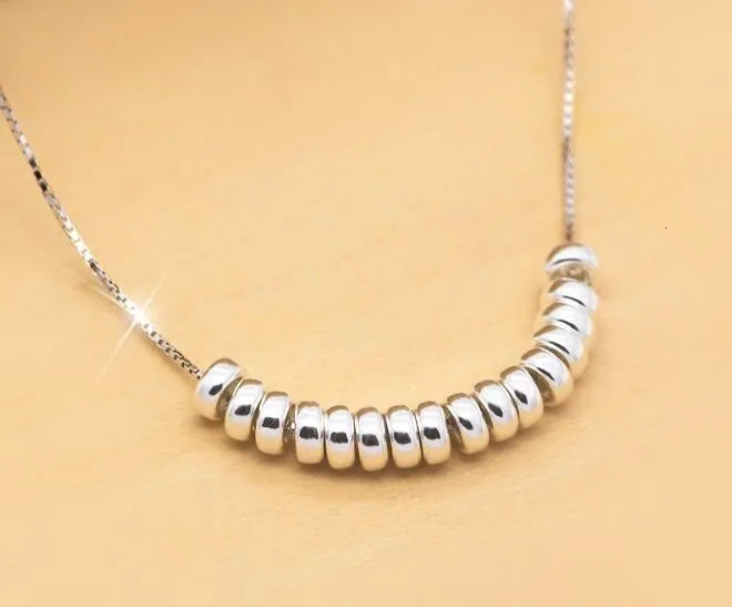 real. Bohi 925 Sterling Silver jewelry 16Rounds Circles Linked Necklace Slide Pendant Gift GTLX470