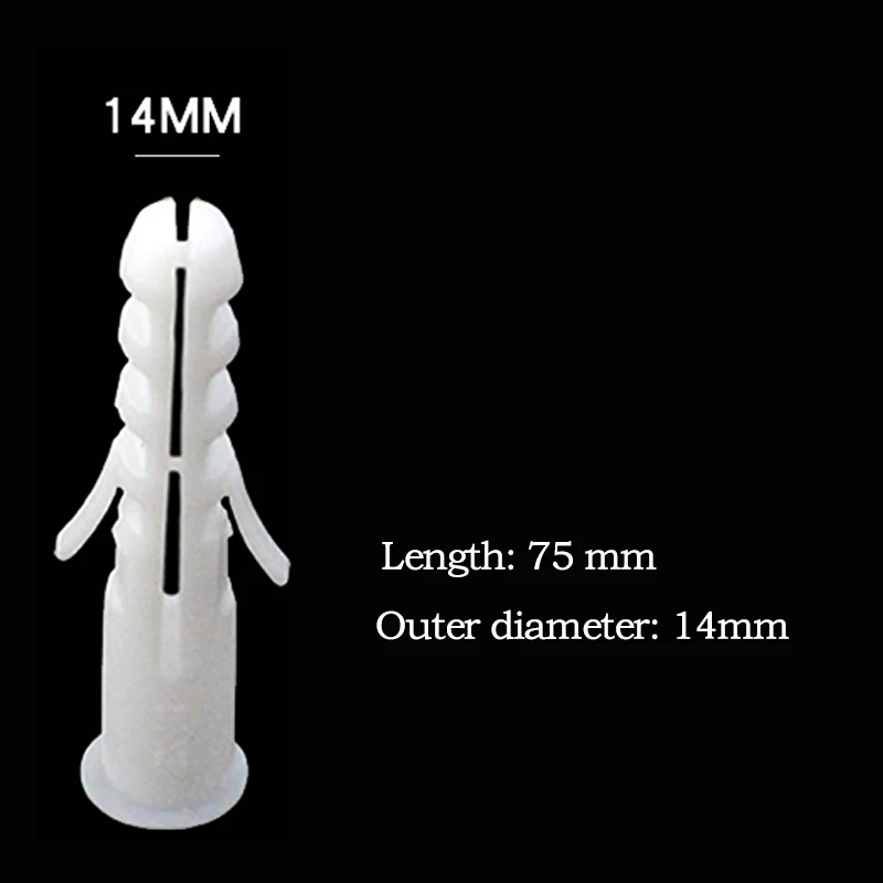 Anchors  5-14mm Screws M5-M14 Rubber Expansion Pipe Flat Round Head Self-Tapping Screw Nylon Tube Wall Wood Hardware Tool