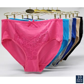 

1-10 pcs/lot Plus Size Women's Panties Sexy Female Underwear Floral Print Girls Briefs Lace Intimates for Women Ladies 89186
