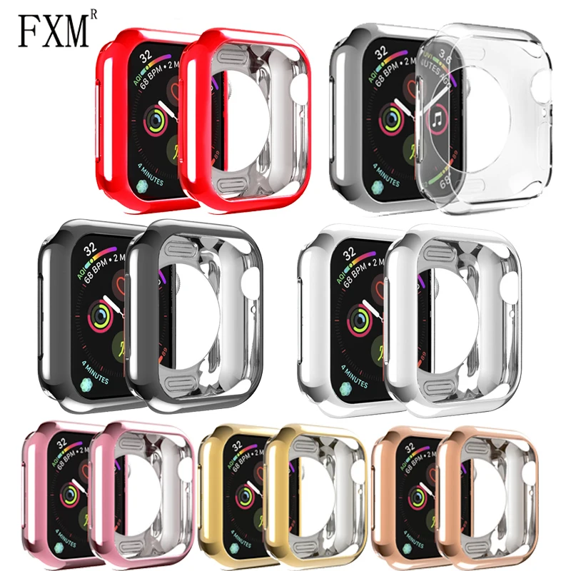 Чехол для часов Apple Watch 5 4 3 2 мягкий защитный чехол из ТПУ защита от падения 40 мм 44 38