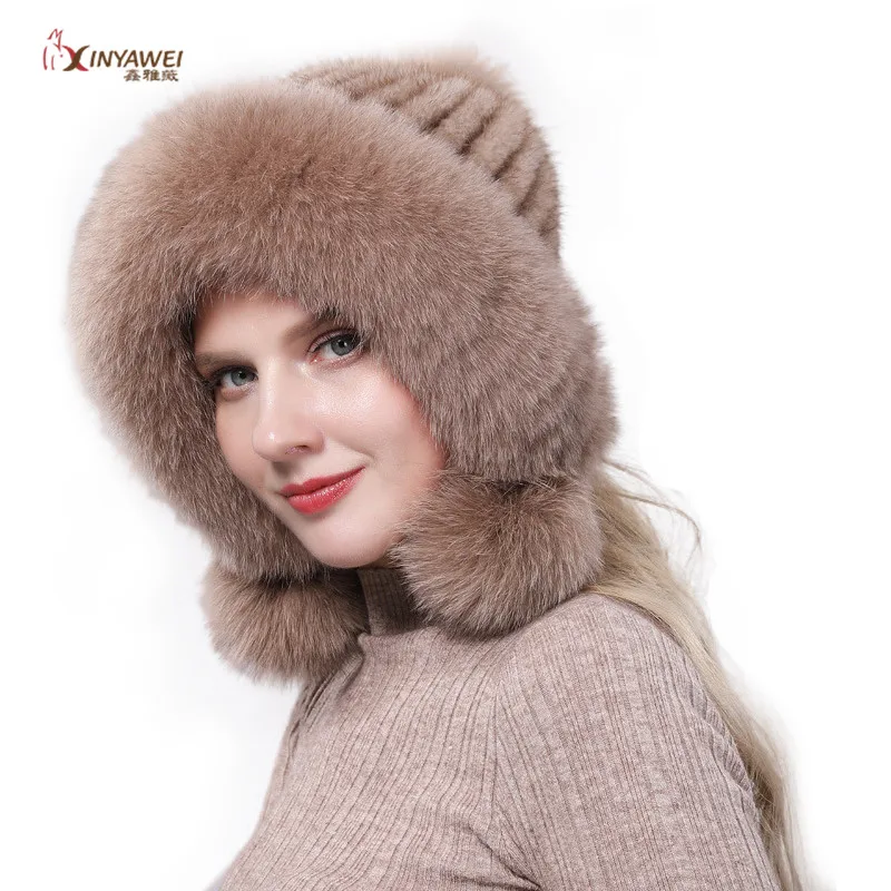 Новинка 2019 модная шапка с помпоном натуральными водорослями меховая Панама