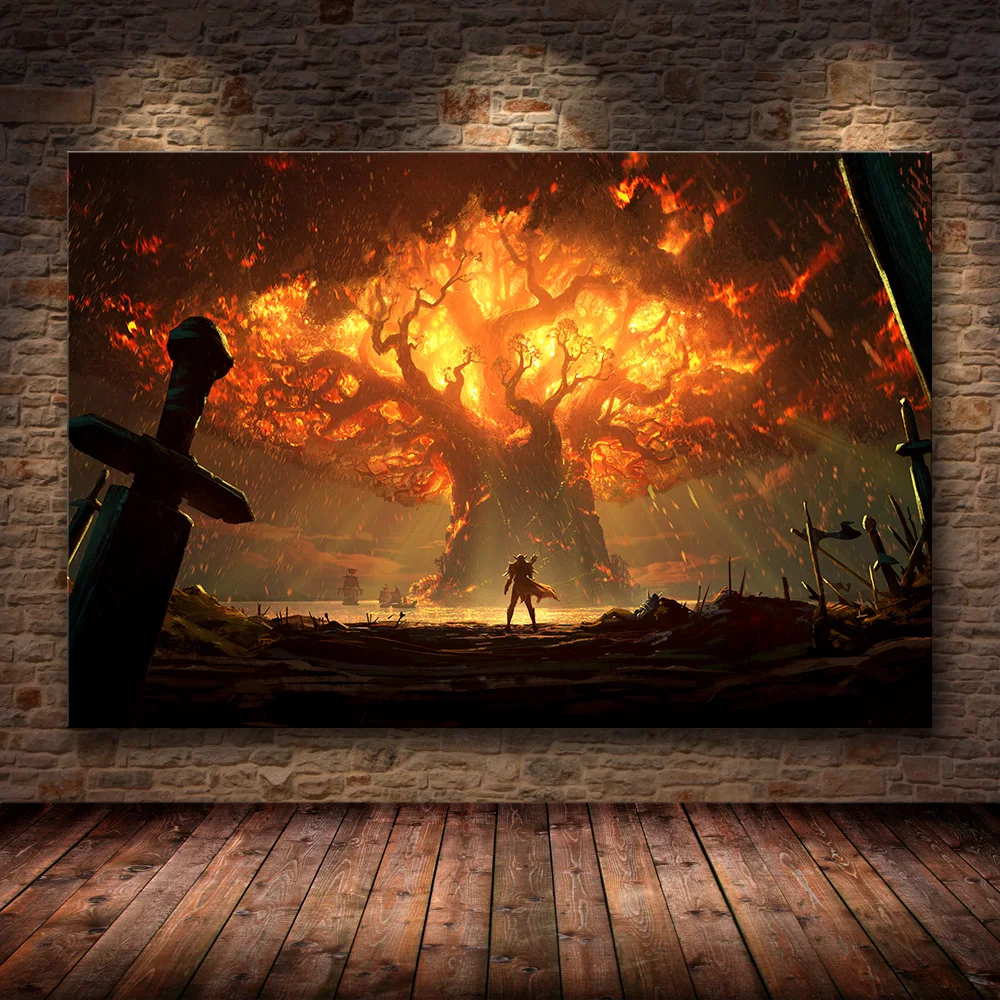 World Of Warcraft, карта, плакат, холст, живопись, настенные художественные наклейки, WOW игра, плакат, Карта мира, обои, декор для гостиной - Цвет: 16
