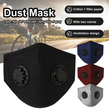 

Dust Mask Respirator With Dual Valve Washable Reusable Anti-Dust Filter Mask Anti Pollution Face Masks Anti-smog Unisex Cycling