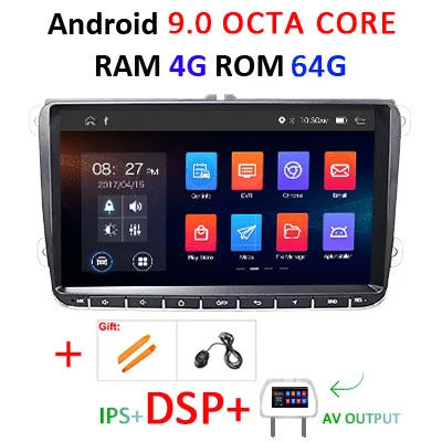 DSP ips для Volkswagen VW Skoda Octavia golf 5 6 passat B6 jetta polo tiguan 2 Din Android 10 автомобильный Радио gps мультимедийный dvr 4G FM - Цвет: 4G64G IPSDSP FULL