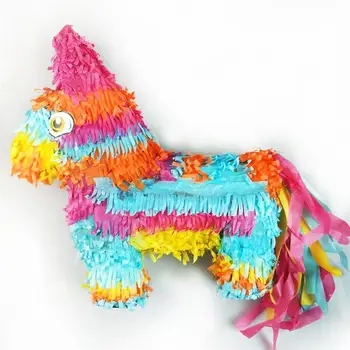 

Pinata Rainbow Donkey Shape Toy Game Props Sugar Beat Creative Decoration for Children Birthday Party