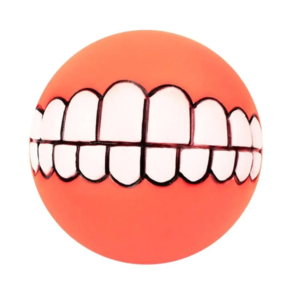 Vinyl Dog Squeaker Chew Fetch Ball Toy 9cm for Dogs Red/Orange/Rose Red/Blue