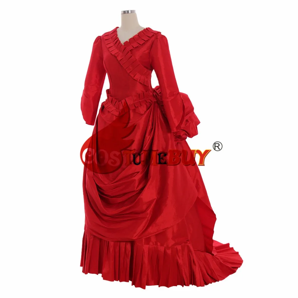 Costumebuy викторианское средневековое рококо готическое Ретро бальное платье Антуанетта женское Королевское Платье принцессы красное роскошное на заказ