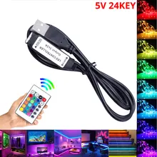 5 12 24 V USB Lights Led Strip RGB USB Remote Controller 5V 12V 24V Volt USB LED Strip Remote Controller 24 Key Wireless