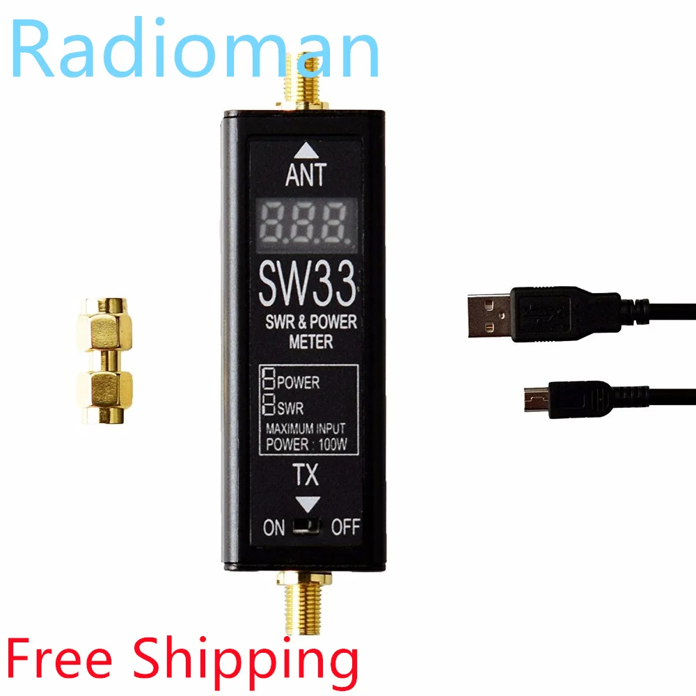 SURECOM SW33 Mini Power &amp SWR Meter VHF/UHF Portable Tester for Ham Two Way Radio Link to the Antenna Counter | Мобильные