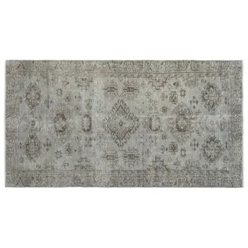 

Handmade Blue Vintage Overdyed Turkish Area Rug 140x266 Cm-4'7''X8'9''