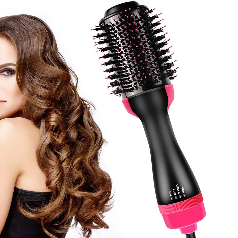 

Hot Air Brush Professional Hair Dryer Brush 2 In 1 Hair Straightener & Curler Comb Electric Blow Dryer Comb Hair Styling Brush