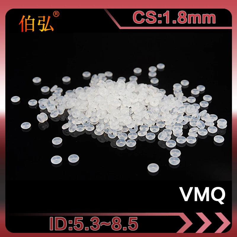 

White Silicon Ring 10PCS/lot Silicone/VMQ O-Ring CS1.8mm ID5.3/5.6/6/6.3/6.7/7.1/7.5/8/8.5mm Rubber O ring Seal Gaskets Washer