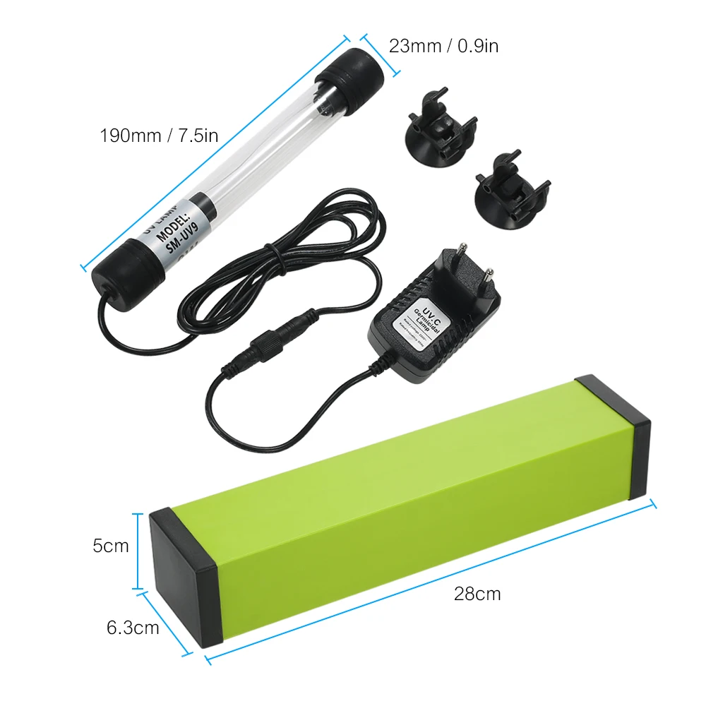 7W/9W/11W UV Sterilization Lamp Light Submersible Ultraviolet Sterilizer Water Disinfection for Aquarium Fish Tank Pond EU/IS/UK
