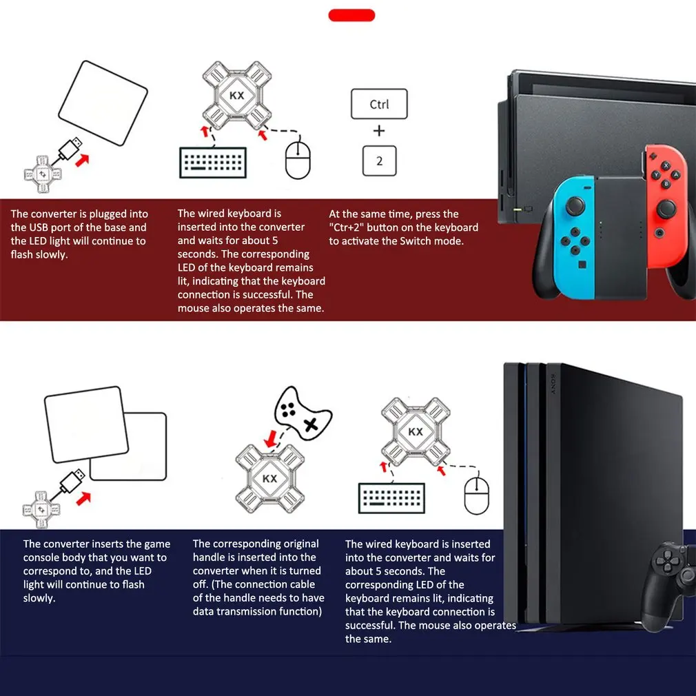 Для переключателя/Xbox/PS4/PS3 геймпад на клавиатуру и переходник для мыши прецизионный конвертер мыши и клавиатуры