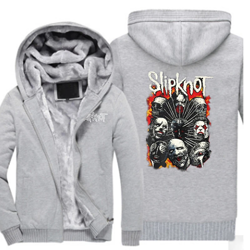 Зимняя мода рок-группа Slipknot толстовки на молнии куртки с принтом плотные теплые Popuplar толстовки повседневные Harajuku спортивные пальто