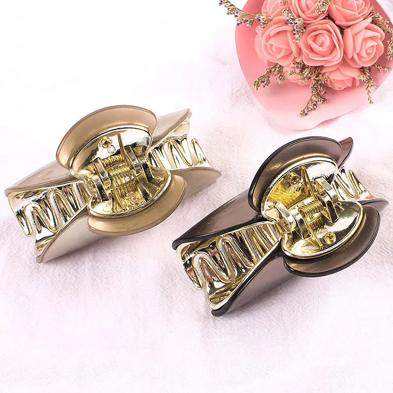 9CM new style Large floral acrylic Hair Clips Girls Hairpins Crab Claws Jaw Clamp Hair Jewelry for Women Banana Grips Slid