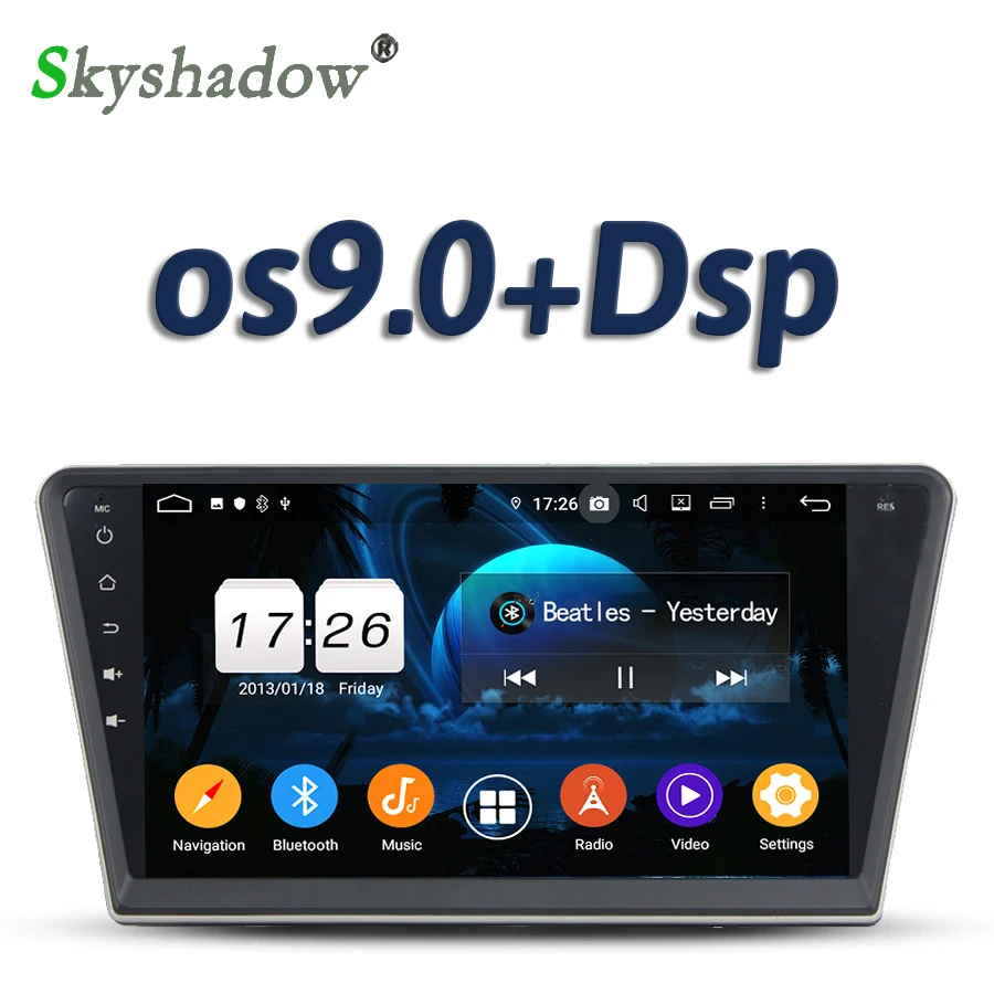 DSP 10," ips Android 9,0 2 Гб ОЗУ 16 Гб 4 ядерный автомобильный dvd-плеер gps карта RDS радио wifi Bluetooth 4,2 для PEUGEOT PG 408