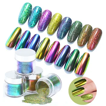 

12 Colors Dipping Nail Powder Base Coat Gradient French Nail Natural Color Holographic Glitter Cure Nail Art Decorations TN
