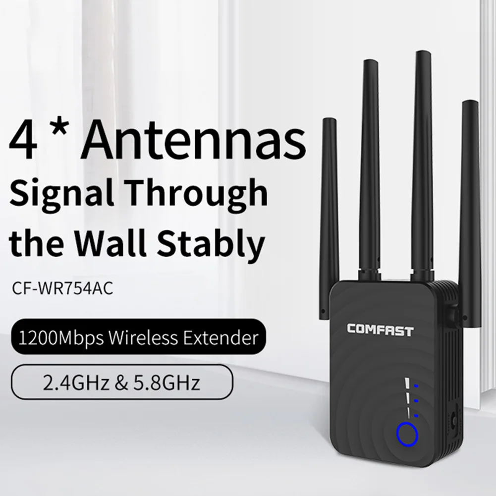 WR754AC wifi расширитель диапазона офисный портативный стабильный беспроводной повторитель сигнала Усилитель 1200 м интернет Двухдиапазонная Домашняя сеть