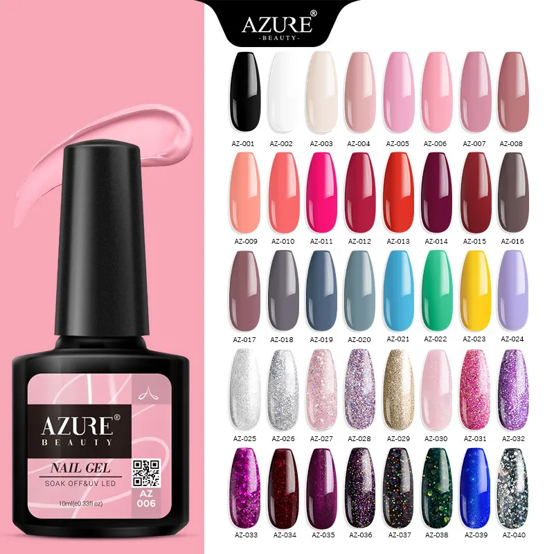 Azure beauty новейшая Блестящая Серия УФ-гель для ногтей впитываемый телесный цвет